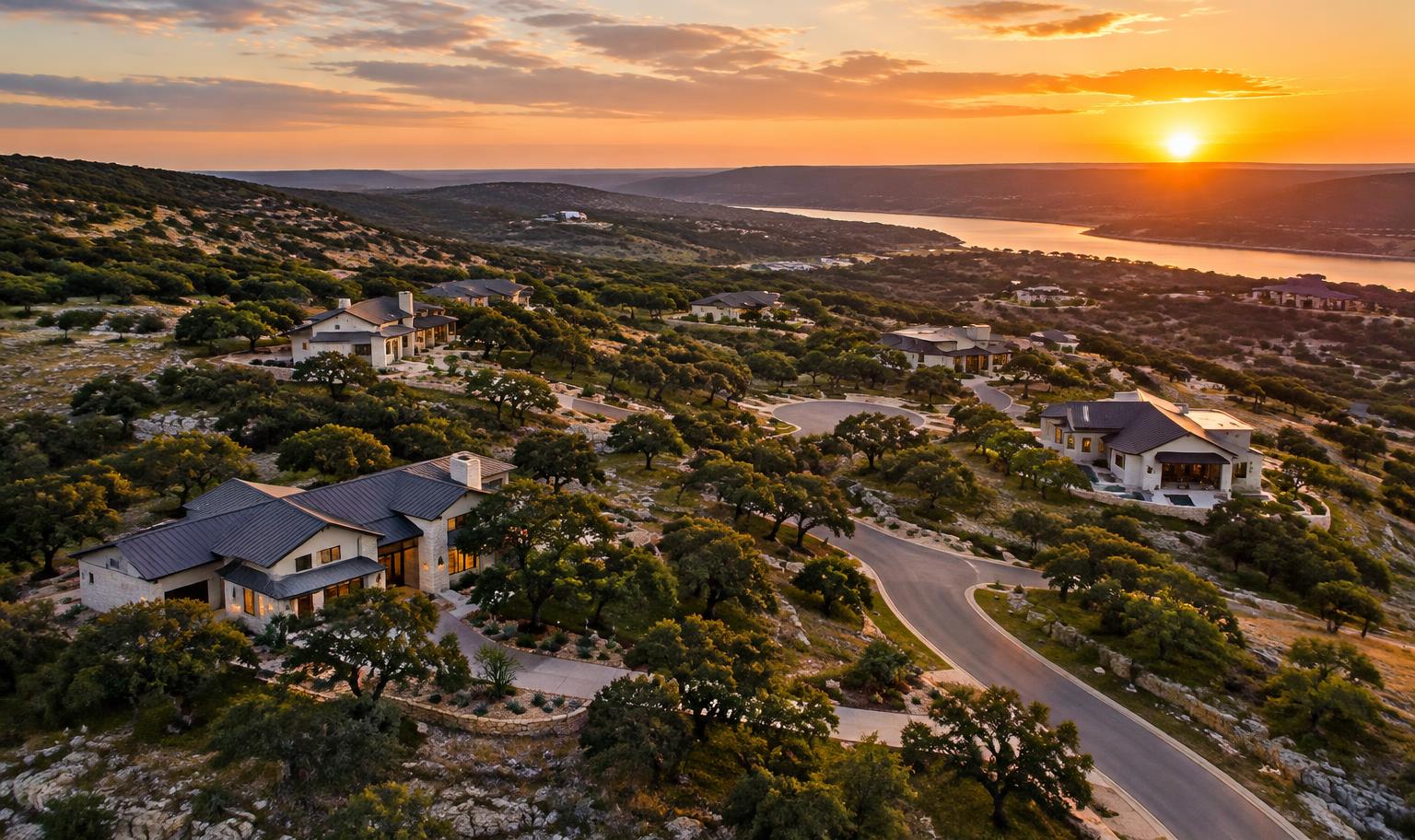 Austin Hill Country at sunset